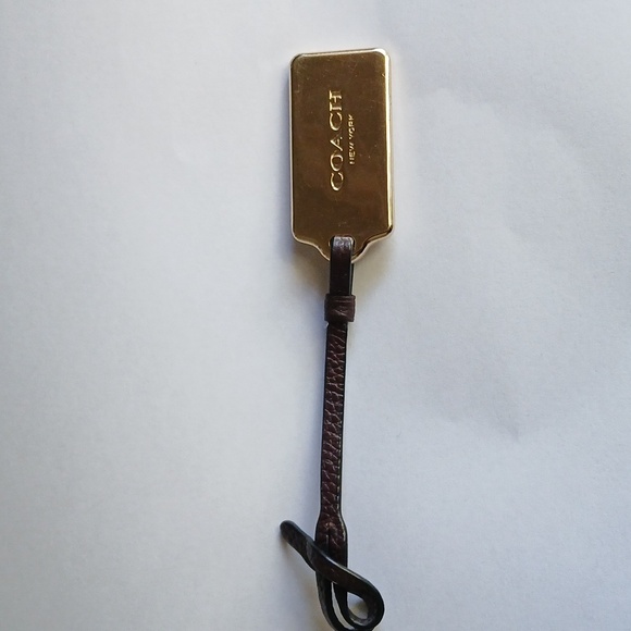 Coach Accessories - COACH New York Gold Tone Metal fob bag charm leather strap replacement hangtag